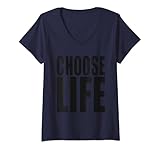 Womens Phrase Graphic tees Trainspotting Mens Woman CHOOSE LIFE V-Neck T-Shirt