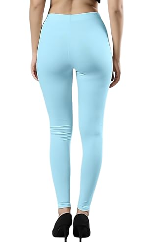 Image of ZAYANQA Combo of 2 Slim Fit Women /Girls Solid Stretchable Cotton Ankle Length Leggings with Ultrasoft Wide Elastic Waistband |Comfortable |Fashionwear|