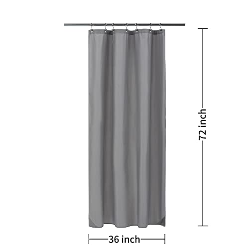 Image of ALYVIA SPRING Stall Waterproof Fabric Shower Curtain or Liner Grey, 36x72