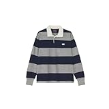 [カンタベリー] ラガーシャツ 4INCH STRIPE RUGBY JERSEY ミディアムグレー L