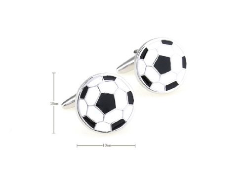 Mancuernillas MRCUFF Balón de Fútbol Negro y Blanco miniatura 2