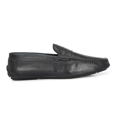 Image of Octa marc Men's Genuine Leather Loafer Shoes | Natural Rubber Sole with Soft Cushioned Insole | Classic Slip-On Design for Office, Party, Formal & Casual Wear