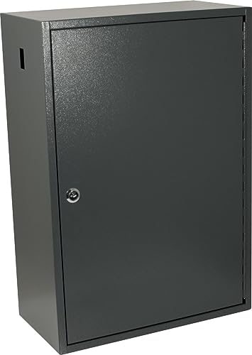 Pavo - Deluxe Schlüsselkasten/Schrank, 300 Haken mit seitlichem Schlüsseleinwurf ,Maße : 20x38x55 cm, dunkelgrau / 300 Schlüsselanhänger inklusive, Grau
