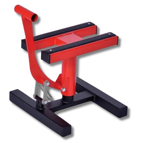 Cruizer - Caballete central para mantenimiento de motocicletas de cross o enduro, carga máxima 200 kg rojo