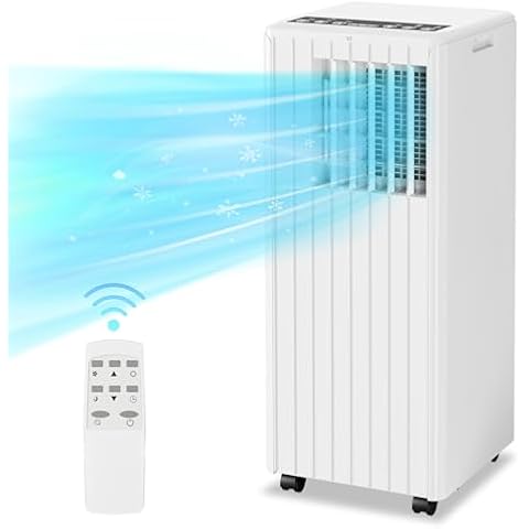 LinTimes 8,000BTU Portable Air Conditioner with Remote Control, Cool Up to 350 Sq.Ft, 3-in-1 AC Unit with Digital Display, 24Hrs Timer/Remote Control, Home/Office/Dorm Installation Kit, White Cover