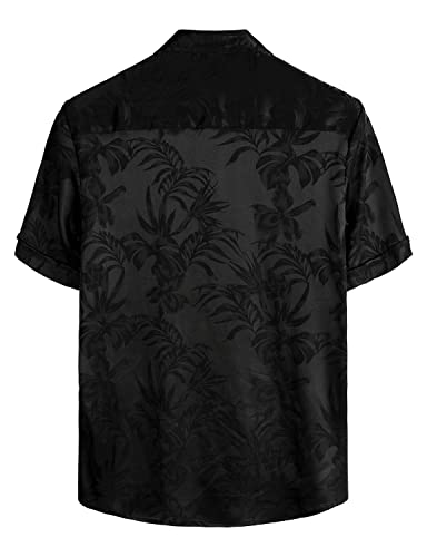 VATPAVE Mens Summer Jacquard Regular Fit Shirts Casual Button Down Short Sleeve Beach Tops with Pocket3