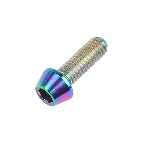 Image of Titanium Ti DIN912 M4 8 10 12 15 20mm Tapered Head Hex Bolts Bicycle Screws Pack of 6 (Multicolored, M4x12mm)