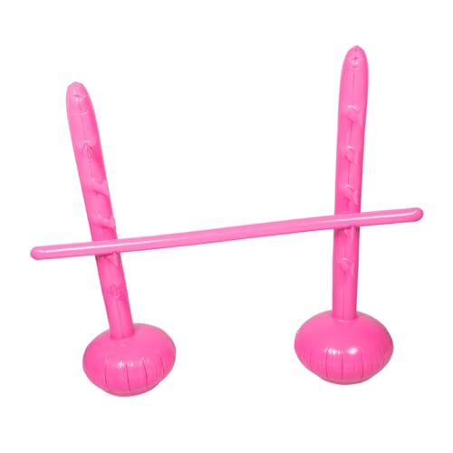 DIKACA Pértiga Inflable Salto de Altura Espuma Divertido de Playa Jugar Plegable Juegos inflables Juegos al Aire y Familia de polivinilo Rosa