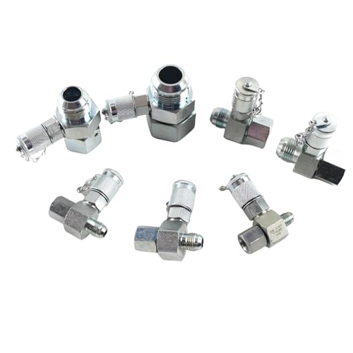 Image of JIC37 Hydraulic Swivel Run Tees 7-Pack Hydrulic Tee Connector Tester Coupling Set for Hydraulic System Excavator Construction Machinery