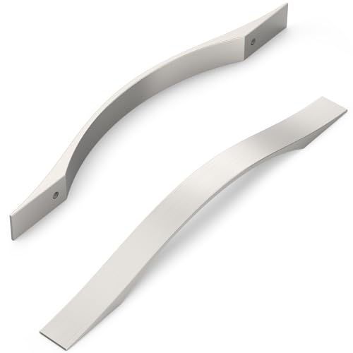 FURNIWARE Tiradores de armario para muebles, 10 unidades, níquel satinado cepillado, 160 mm, distancia entre orificios, tiradores de cocina, tiradores de muebles, tiradores de cajones, para armarios