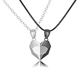 💕Collar único para parejas: este juego de collares para parejas cuenta con un colgante magnético de corazón que se atrae entre sí cuando se cierra. Se dice que llevar este collar magnético a juego puede traer suerte y amor eterno, si representa el amor eterno entre tú y tu pareja