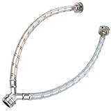 Washing Machine Y Mixer Hose Connector, Burst Proof Stainless Steel Water Hose, 1 ft Length Split Water Hose for Hot and Cold Water Supply, 3/4 Inch Brass Fittings