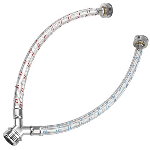 Washing Machine Y Mixer Hose Connector, Burst Proof Stainless Steel