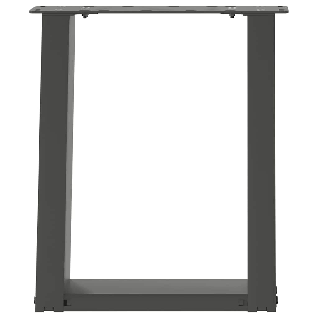 Gambe per tavolo a U in acciaio, antracite, 2 pezzi, 38 x (42-43) cm