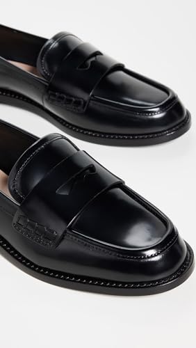 Image of Loeffler Randall Women's Rachel Leather Loafers, Black, 5 Medium US