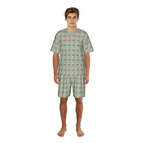 Pyjama court homme chouettes dessin animé une idée cadeau originale pour lui