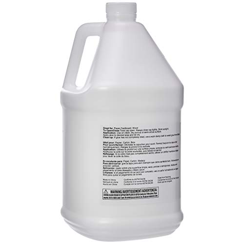 Image of Amazon Basics All Purpose Washable School Classroom Liquid Glue, Great for Making Slime, No-Run Formula, 1 Gallon Bottle, 2-Pack, White