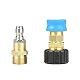 Hochdruckreiniger Adapter Set, Asudaro 2Stück Auto Spritzpistole Anschluss Set M22 to 1/4'' Quick Connect Kit Quick Connect Kit für Stecker Buchsen Auto Spritzpistole Anschluss,Gelb Schwarz
