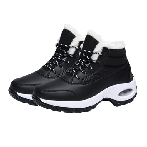Holibanna Botas de Nieve para Mujer Negras Talla 41 Botas de Invierno Suela Antideslizante Diseño Acolchado y Cálido Calzado Adecuado para Frío y Nieve Plataforma Elevada