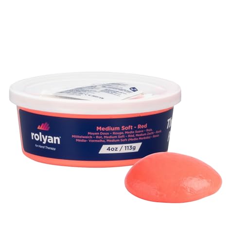 Sammons Preston Therapy Putty, Therapeutic Hand Exerciser, Theraputty for Finger and Hand Rehabilitation, Exercise Putty to Improve Hand Grip Strength, Occupational Therapy, 4 Ounce, Medium Soft, Red