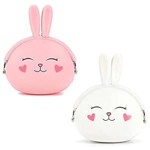 Yuemuop 2 Stuks Portemonnee Gemaakt van Siliconen, Cartoon Dieren Portemonnee, Mini Portemonnee voor Kinderen voor…