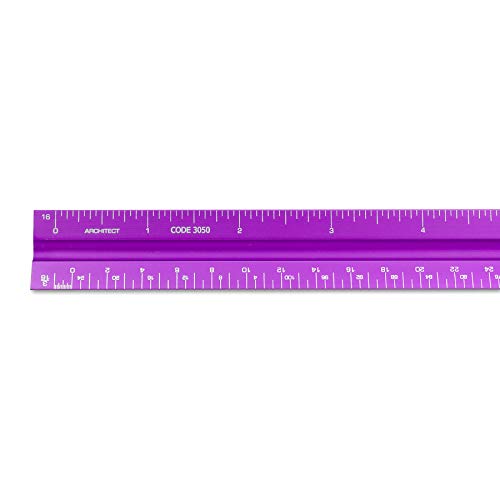 Image of Alumicolor Aluminum Architect Solid Drafting Scale, 12IN, Purple