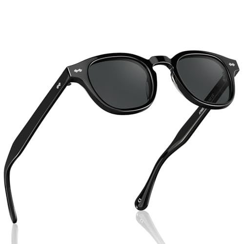 CARFIA Retro Cool Atetate Sunglasses for Men Polarized UV Protection, Keyhole Square Sunnies Driving Shades Trendy Eyewears3