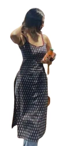 Image of Womens Rayon Sleeveless Kurti Lightweight Ethnic Tunic for Summer Stylish Printed Kurta for Casual, Office
