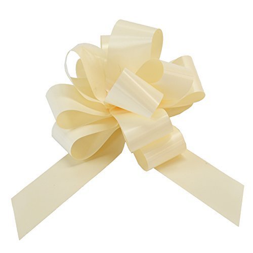 25 PIÈCES Ruban Cocarde IVOIRE 95 mm autotirante mariage voiture machine