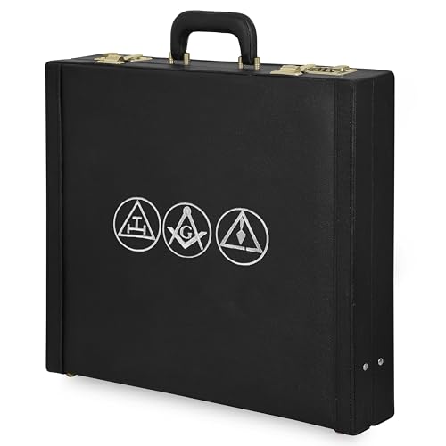 York Rite Apron Case - Silver Emblem Hand Embroidery Various Sizes & Materials