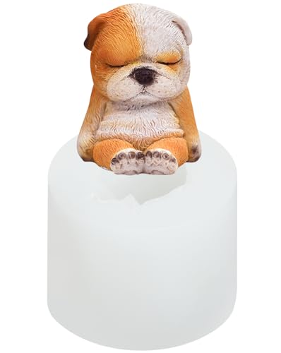 Liobelon Bulldoggen-Silikonform, Mousse-Hund, 3D-Schokoladenform, Hundekerzenform, spezielle Tierform, Fondantformen, Hundeharzform für Seife, Harz, Badebombe