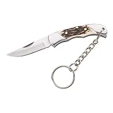Herbertz Herren Mini-Taschenmesser mit Hirschhornschalen Messer, Silber, 8,5cm