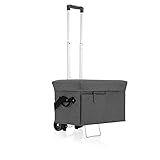 ONIVA - a Picnic Time Brand Ottoman Insulated Collapsible Cooler/Picnic Tote with Wheeled Trolley, Gray