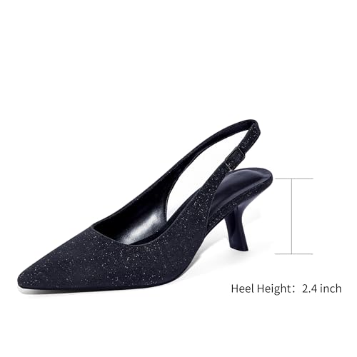 Elisabet Tang Women's Pumps 2.4 Inch Slingback Kitten Heels Closed Pointed Toe Low Heels for Bridal Dress Wedding Pumps Shoes2