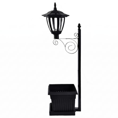Luces solares para macetero y jardín con estaca doble función para césped en negro 2