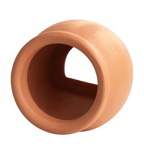 Image of Saim Natural Clay Ceramic Cave Pot - Aquarium Fish Tank Decor Hideout for Betta Shrimp Cichlid Small Fish Breeding & Hiding Shelter Cute Ornament Aquatic Habitat- Large