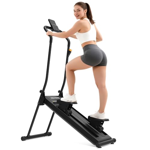 HXD-ERGO Stair Stepper Foldable Stairmaster Machine for Home Gym Workout 160kg Load-Bearing Capacity Cardio Stair Climber with Low Noise (Black orange with resistances)