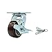 Polyurethane on Polyolefin Swivel Top Plate Caster w/Maintenance Free Bearings & 4" x 2" Maroon Wheel & Top Lock Brake and Bolt on Swivel Lock - 600 lbs Capacity/Caster - Service Caster Brand