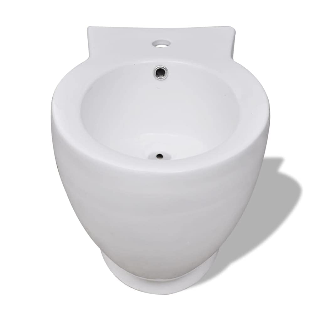 vidaXL Sanitari da Bagno Set WC e Bidè in Ceramica Bianco Vaso Water e Bidet