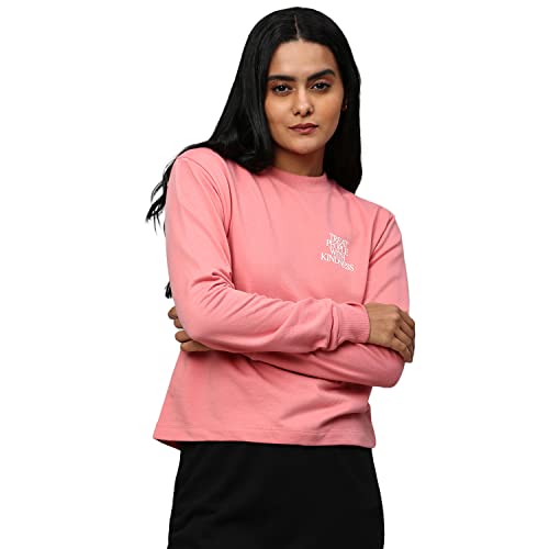 Image of Hubberholme Women's Winter Wear Cotton Blend Quote Print Crew Neck Sweatshirt