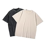 SAN Platina Maglietta Uomo Donna Cotone Maniche Corte Set da 2 Pezzi, T Shirt Oversize Uom...