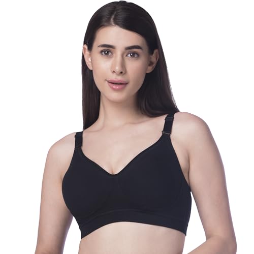 Image of KYANDO Women's Non Wired, Non Padded, Seamless Bra - Regular Bra for Women Everyday - in Colours Black /Navy /Skin /Orchid /White /Chestnut /Wine Size in 32 to 42 Cups in C /D /E