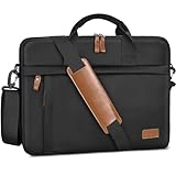ESTARER ノートパソコン用バッグ 15.6-17.3インチ 防水 キャンバス コンピューターバッグ 男性用 ダークグレー, ブラック-ナイロン, 17-17.3 Inch