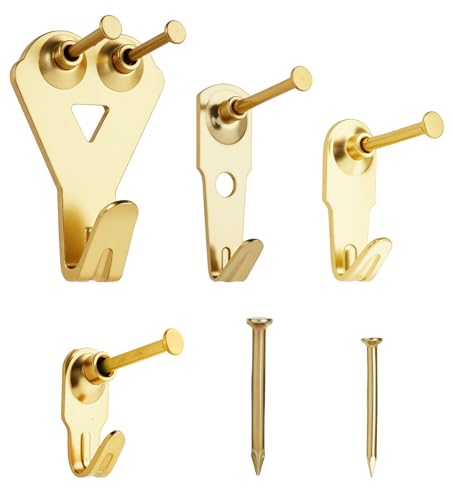 YHYZ Picture Hooks Heavy Duty Picture Hanging Kit: Hangers (50 30 20 10 lbs) + Nails Hanging Clock Photo Mirror Painting for Plasterboard Wood Dry Walls Hardwall