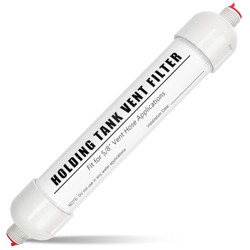 Image of Marine Holding Tank Vent Filter, 5 /8 inch Holding Tank Vent Filter, Compatible with Dometic ECO DVF Sealand SaniGuard, Fits Original Mounting Brackets, Highly Adsorbent Coconut Shell Carbon
