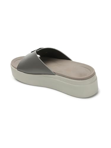 Image of Carlton London women's Flatform Comfortable Slide Sandals with Buckle