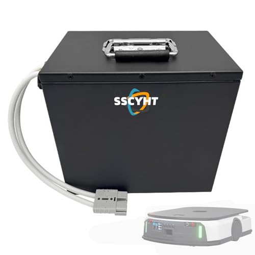 SSCYHT 48v18ah, Batería de fosfato de Hierro y Litio AGV 24V 24Ah/48V 18Ah Paquete baterías LiFePO4 para vehículos manipulación robótica con Interfaz comunicación RS485 y Conector Anderson