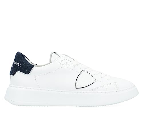 Sneakers Philippe Model uomo Temple BTLU VLL1 bianche in pelle con logo