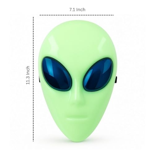 Image of Wanna Party Scary Party Mask Glow in the Dark Alien Mask for Halloween Party Masks for Adults