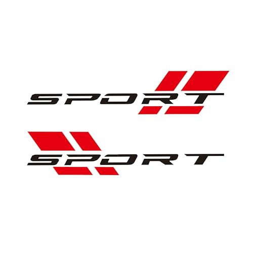 Image of Zhizhong Car Sport Decal,16 Inch Vinyl Sticker Fit for All Cars Side (Black Red)